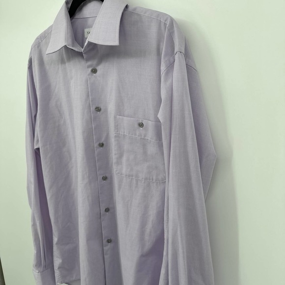 YSL Dress Shirt Button Down Long Sleeve Collared Pocket Formal Lavender Size 16 - Picture 5 of 9